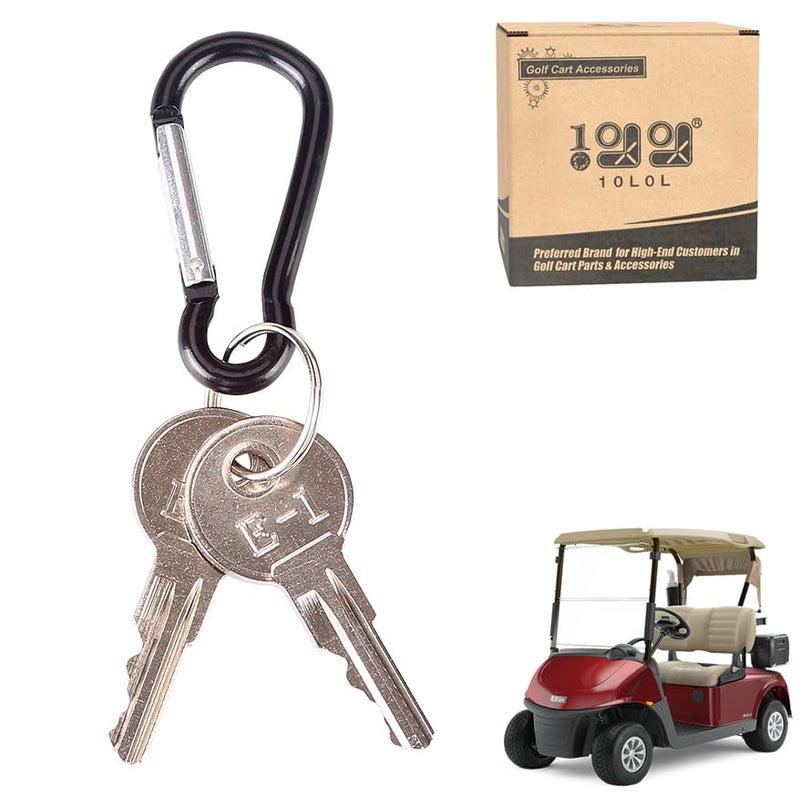 10L0L Universal Golf Cart Ignition Keys for EZGO 1982-up Electric and Gas, 2 PCS, OEM# 17063-G1 17063G1 (Silver) - Image 1